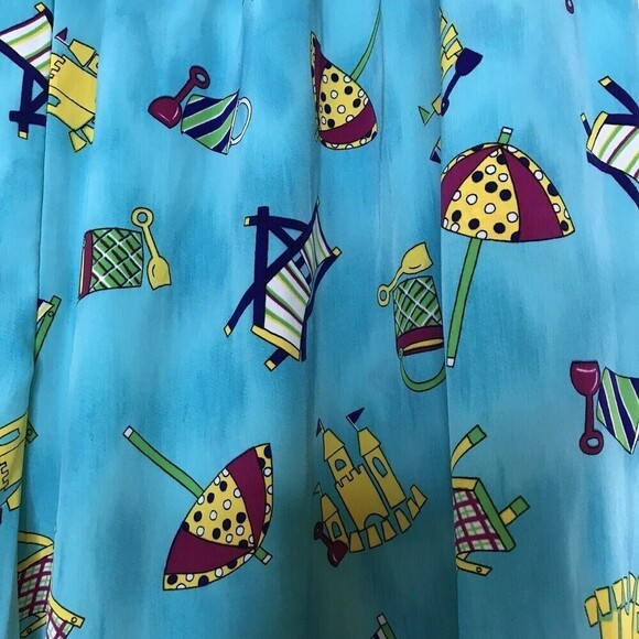 S.G. Sport Collection Shorts Size 2X Light Weight Blue With Beach‎ Theme Pull On - Picture 5 of 7